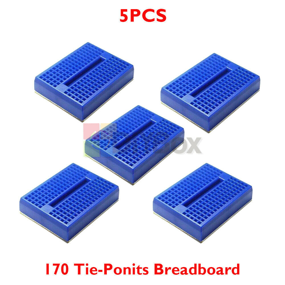 5Pcs 170 Tie-points Blue Mini Solderless Prototype ABS Breadboard for Arduino