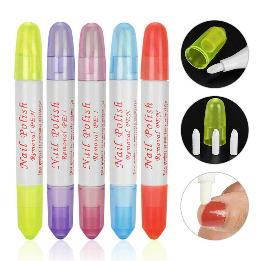 5pcs Nail Polish Corrector Pen Remove Mistakes+15 Tips UV Gel Polish Cleaner