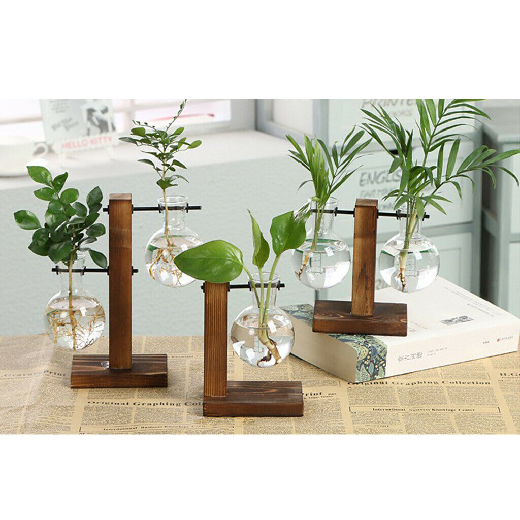4X Clear Test Tube Vase Hydroponic Pot Soilless Culture Home Desktop Decor