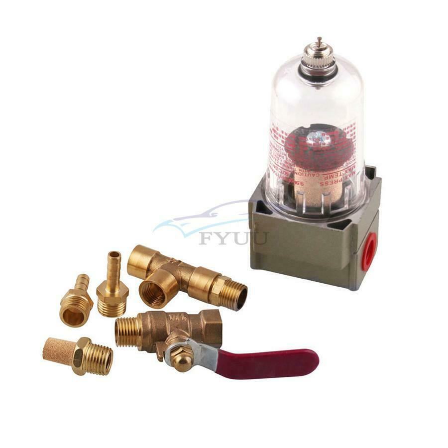 1× Engine Oil Separator Air Filter Drain Valve 6MM Hose Adapter Set For Most Car