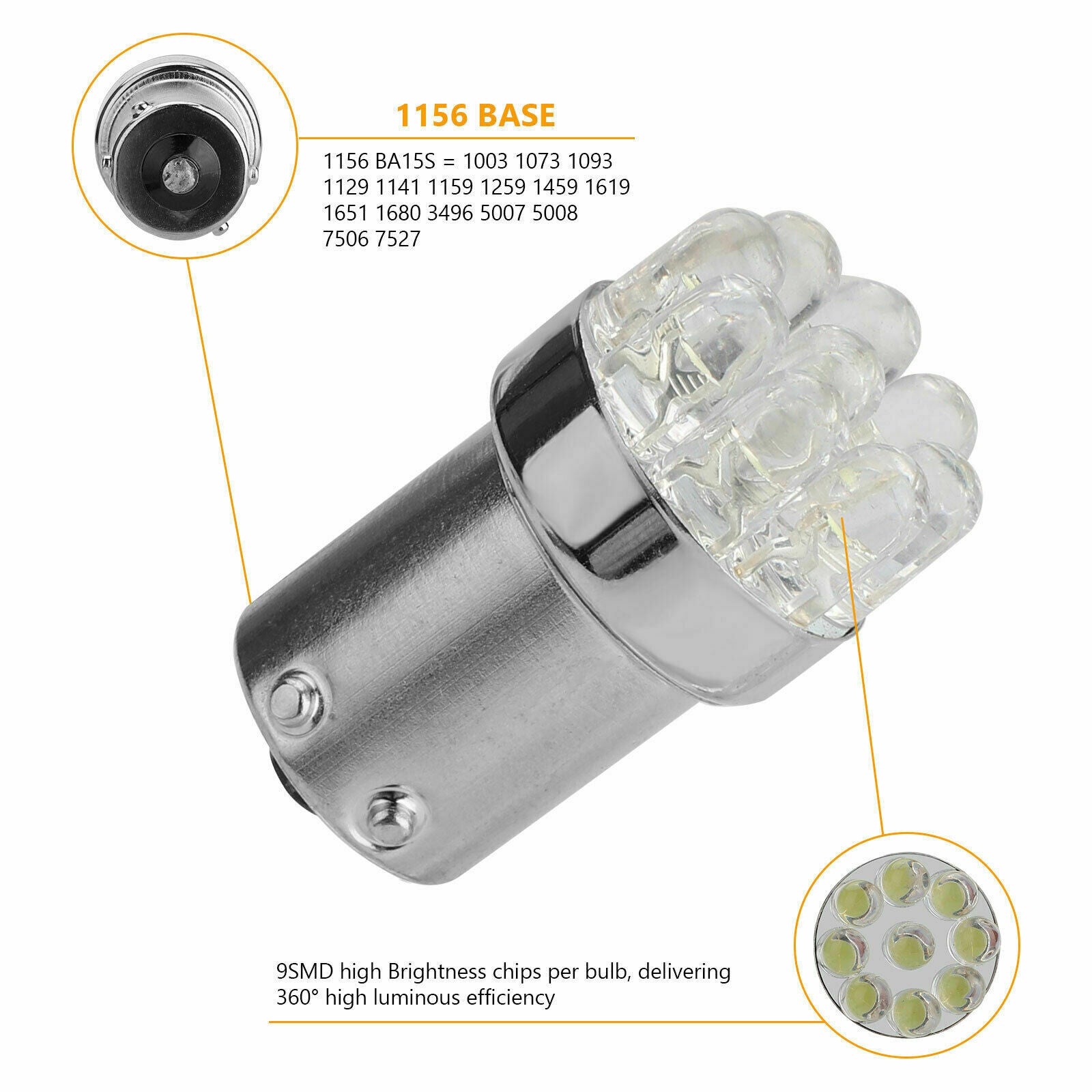 20PCS Super White 1156 BA15S 1141 RV Camper Trailer LED Interior Light Bulbs 12V