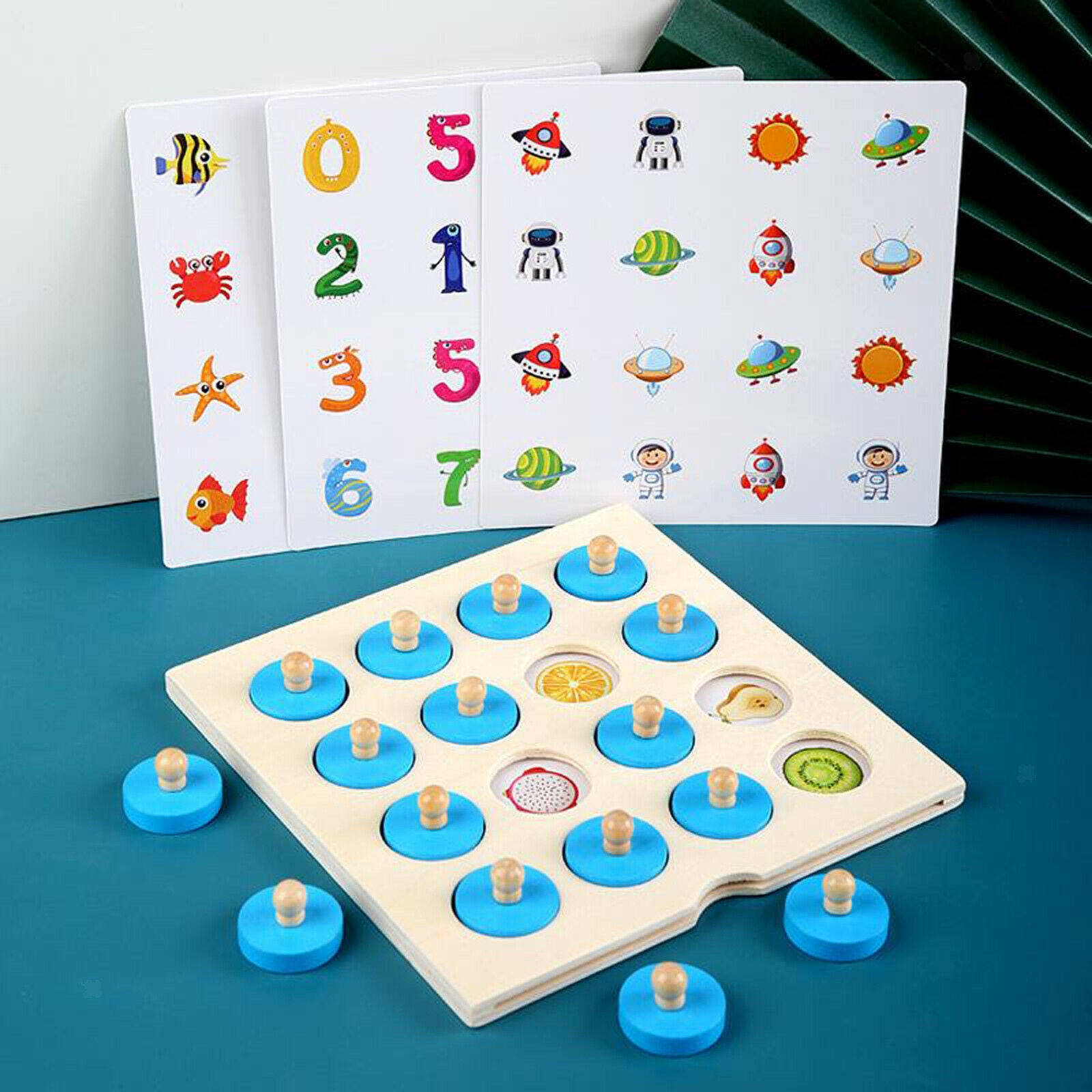 Children Wooden Memory Matching Chess Game Educational Toys for Girl Boys 3+