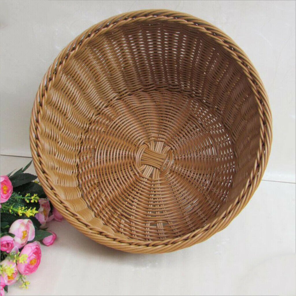 Storage Basket Container for Fruit Snacks Bread Display Kitchen Brown L