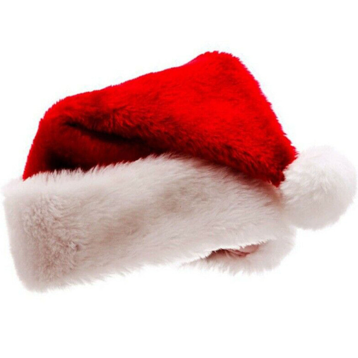 Plush Red and White Santa Claus Caps Santa's Hat for Christmas Party Costume new