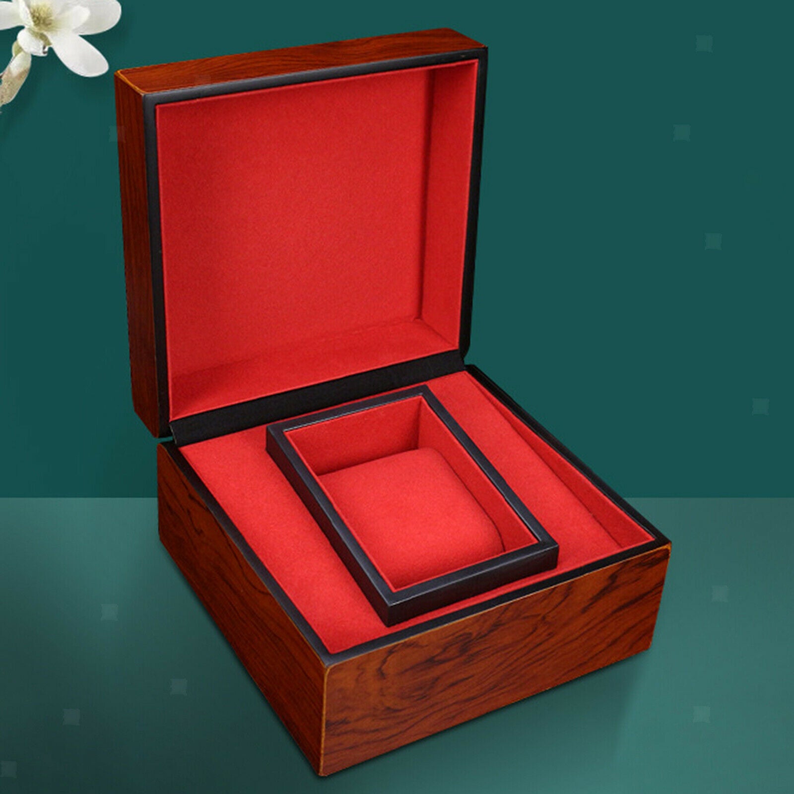Wooden Single Slot Watch Case Women Men Bangle Wristwatch Display Holder