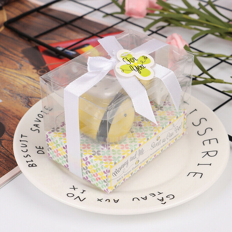 2PCs Ceramic Salt Pepper Shaker Flying Bee Seasoning Tableware Pepper Box.l8