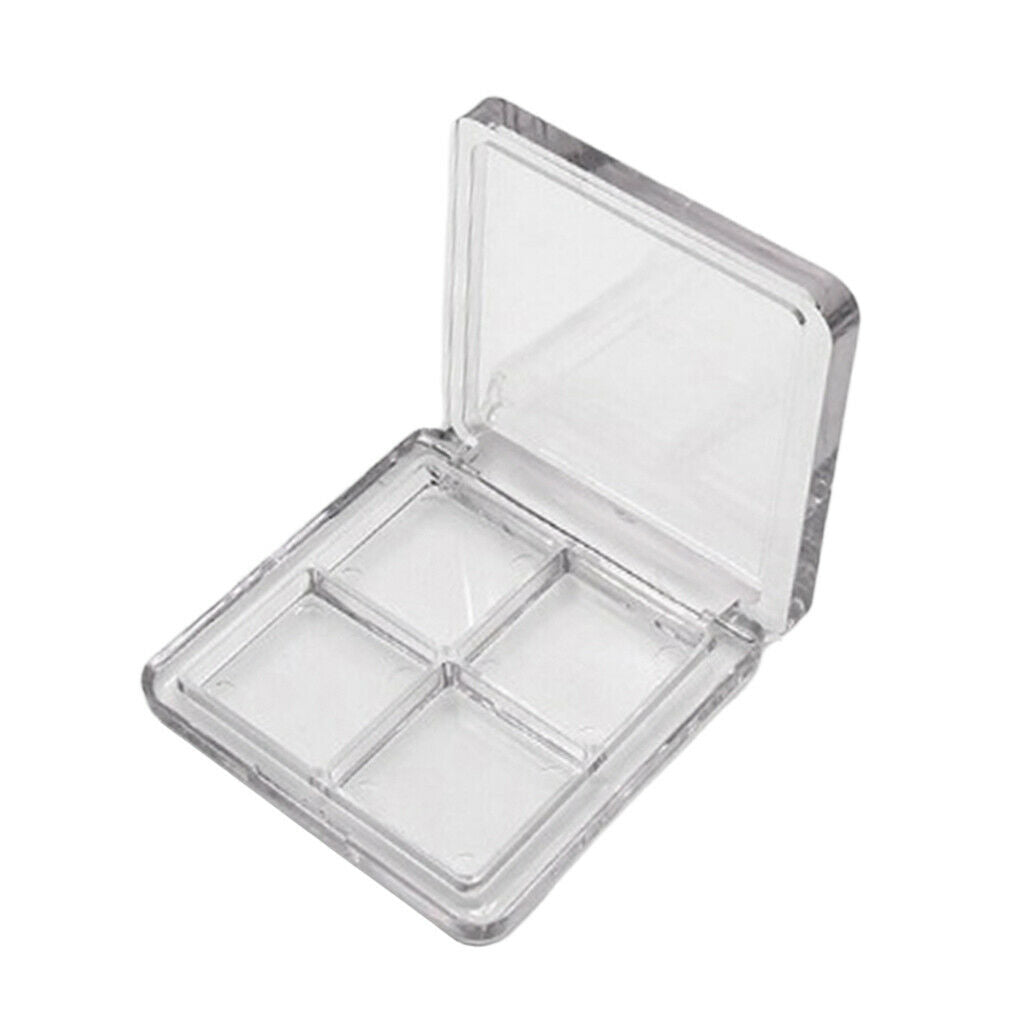 4 Slots Plastic Portable Makeup DIY Eyeshadow Palette Case Powder Tray Box