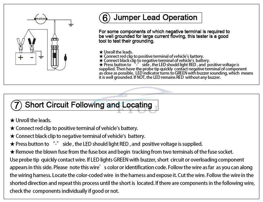 12V 24V Car Electrical System Diagnostic Power Supply Probe Circuit Tester