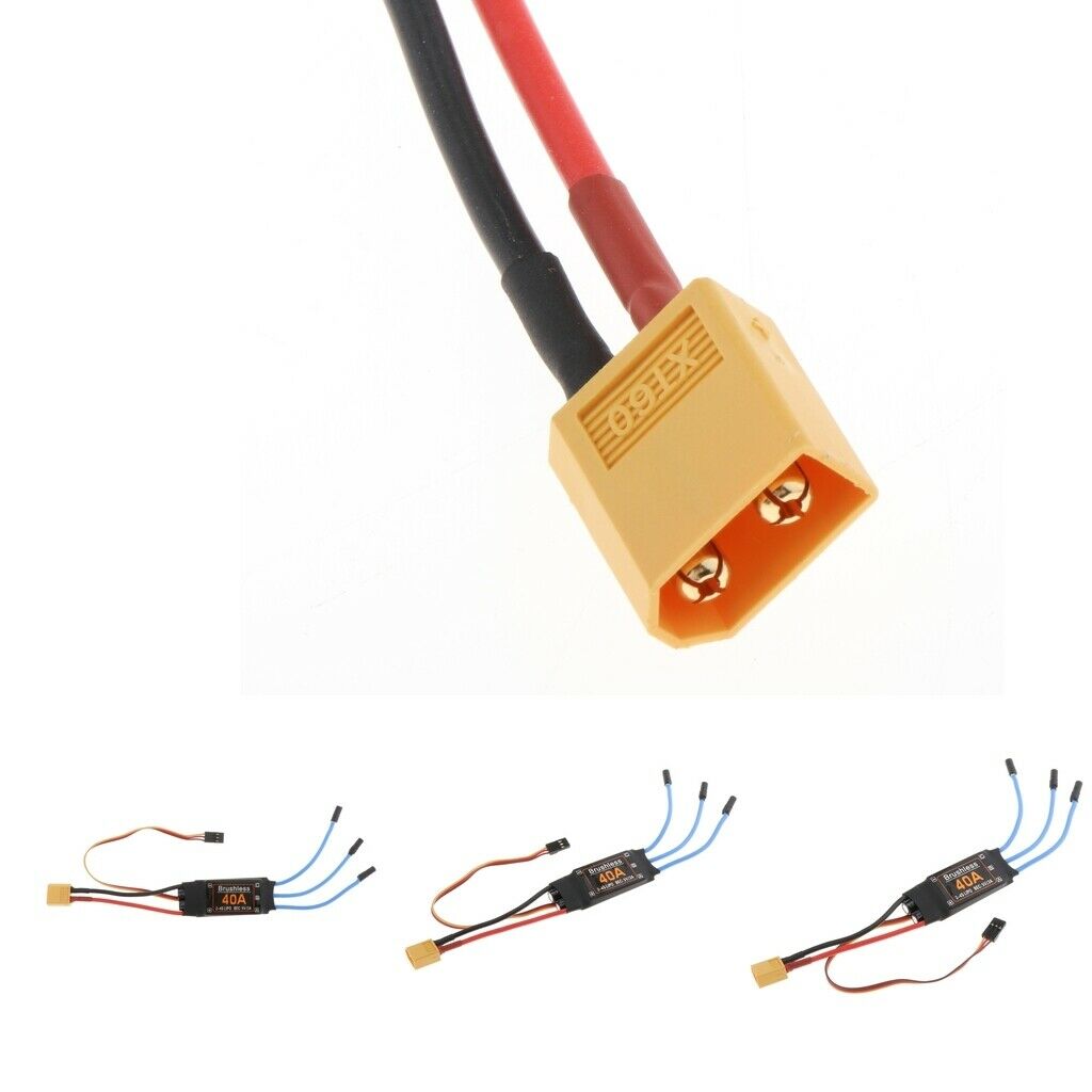 3pc 40A Brushless BEC XT60 Plug Durable RC Quad Airplanes Toys Accessories