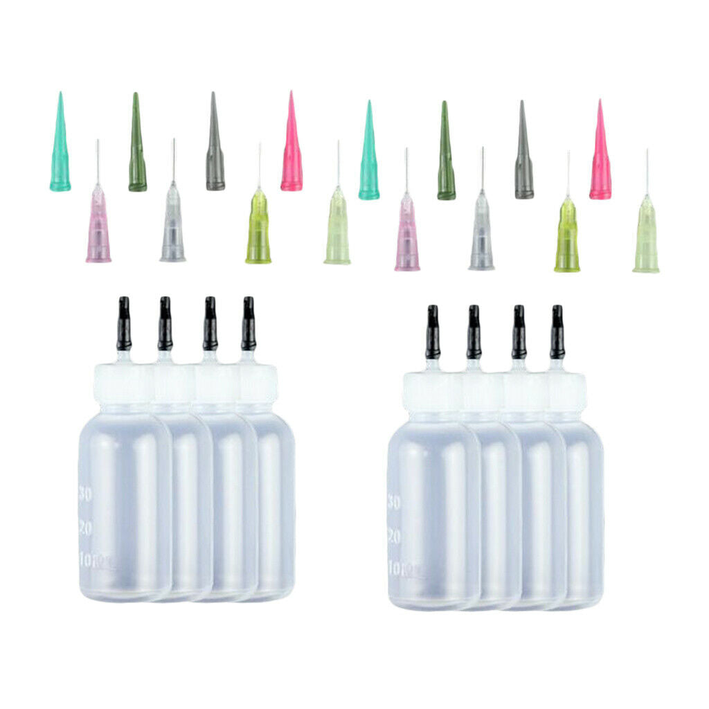 24Pcs Ink Glue Syringe Bottles with Paint Solvent Dispensing Needle Tips Kit