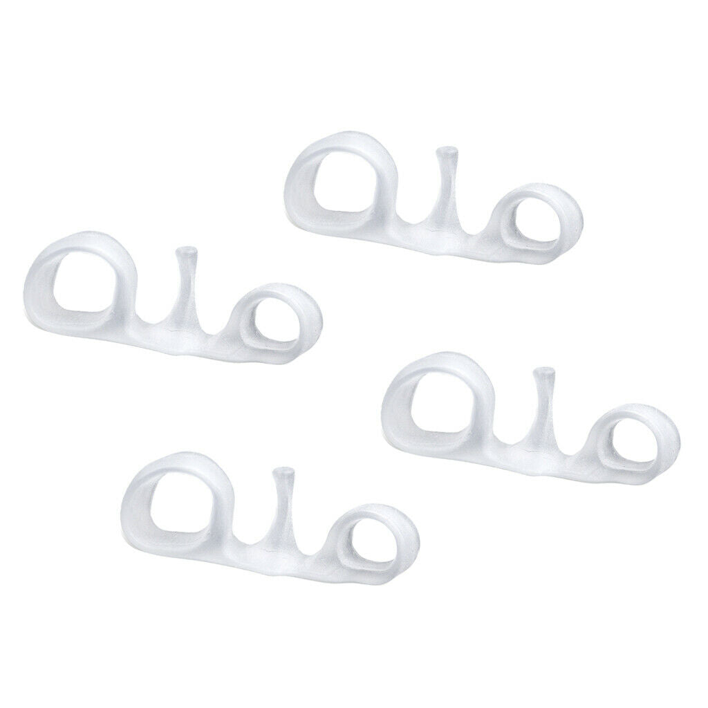 4x Clear Toe Straightener Corrector Gel Silicone Separator Hammer Toe Bunion