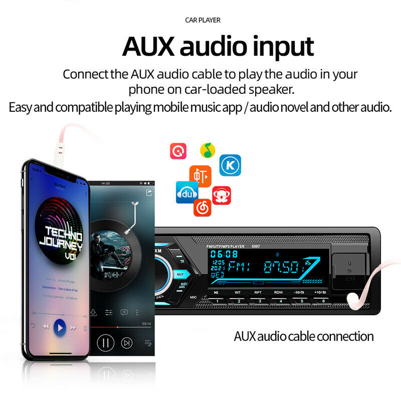 Dual USB Car MP3 Bluetooth Player Audio Host Digital Stereo FM Radio Hands-free