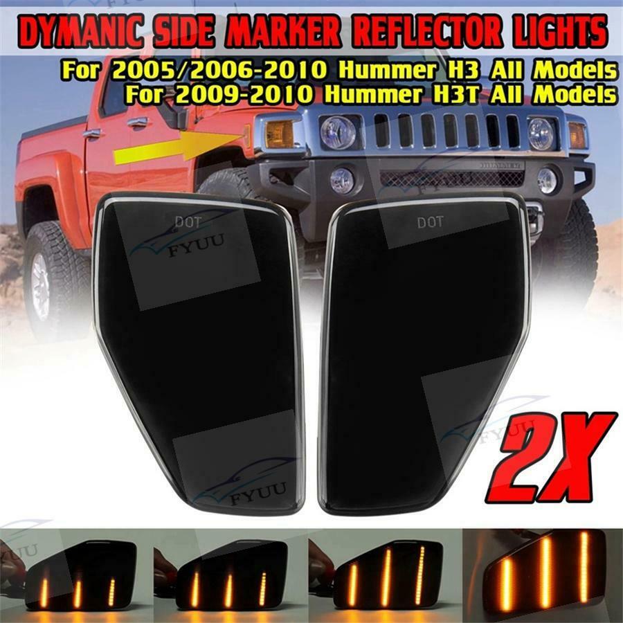 For 05/06-10 Hummer H3/09-10 H3T Dynamic LED Front Fender Side Marker Lights