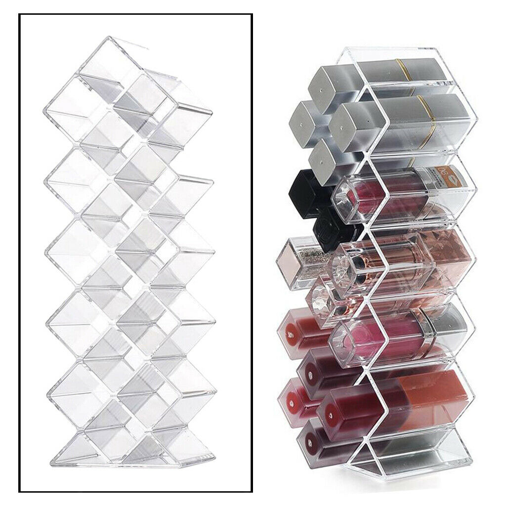 Acrylic Makeup Organizer Clear Cosmetic Lipsticks Display  16 Grids