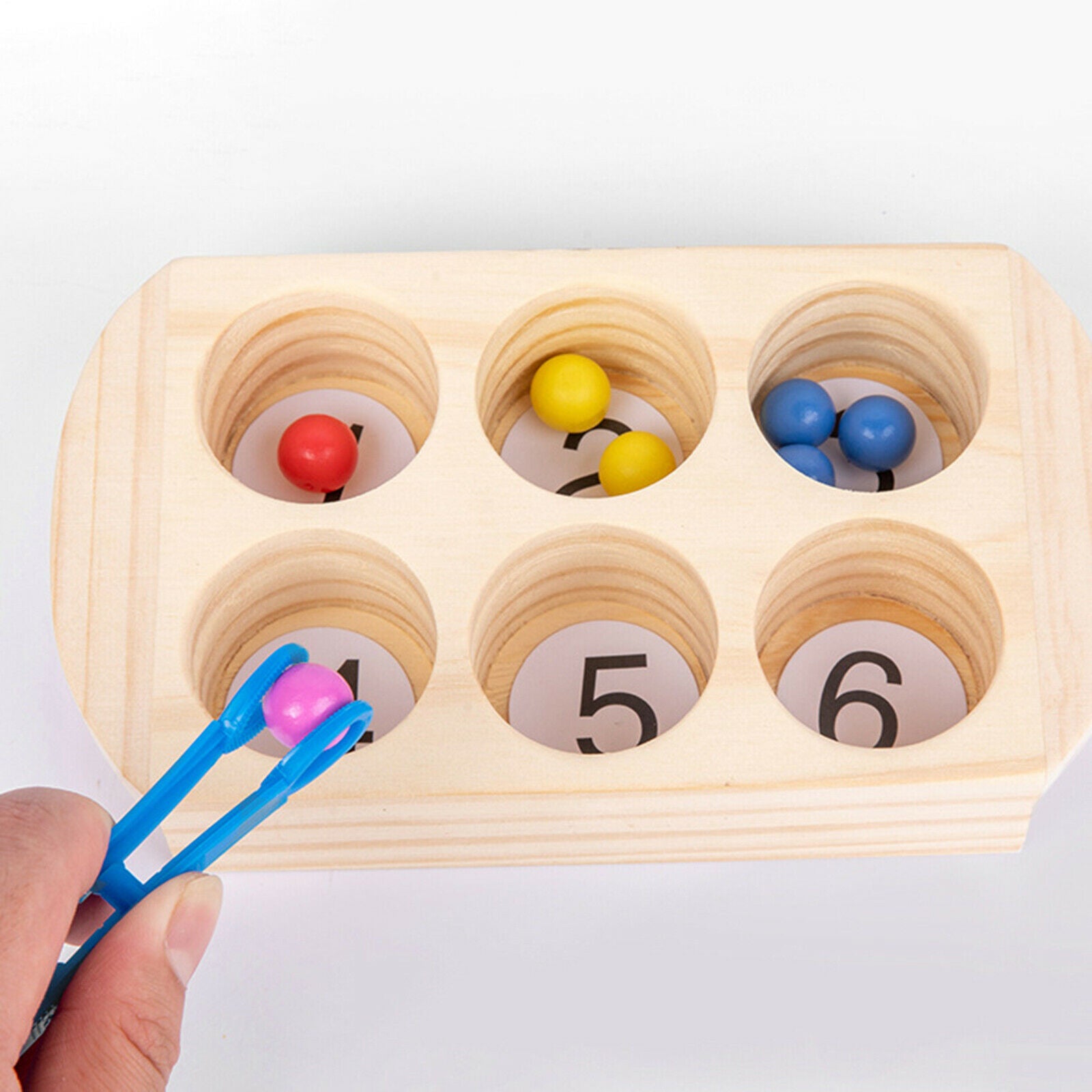 Wooden Counting Bead Montessori Color Matching Early Memory Fun Sensory Toys