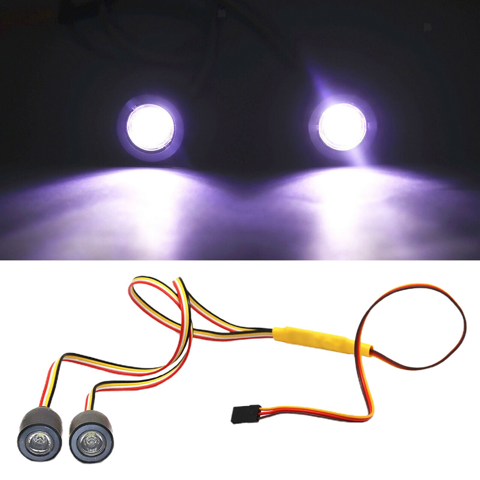 19mm Remote Control Kit Headlights Angel Eyes for 1/10 RC Crawler Cars