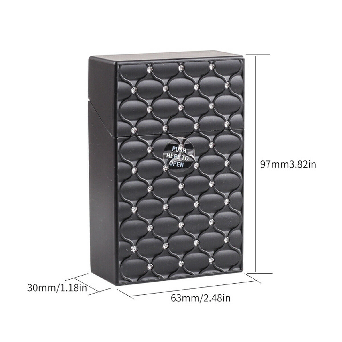 With Diamond  Fine Count Cigarette Case Hand Roll Card Storage Box Holder Pocket