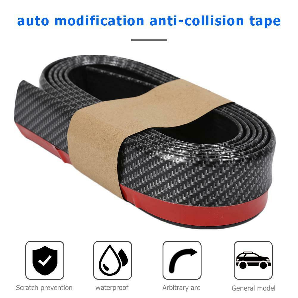 Car Door Bumper Protector 2.5m Carbon Fiber Anti-collision Strip Universal @