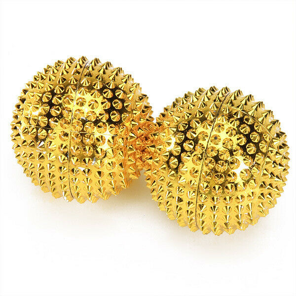 Magnetic Hand Palm Massage Needle Massaging Stimulation Balls (Golden)
