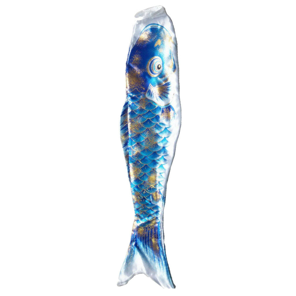 Japanese Windsock Flag Koi Nobori Sailfish Wind Streamer 50cm Golden Blue