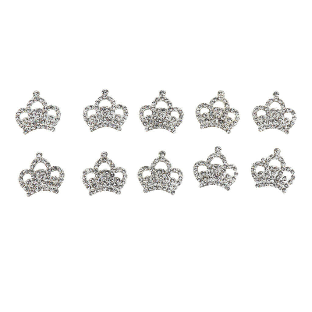 Rhinestone Crown Flatback Buttons Embellishments Crafts Craft Stick On