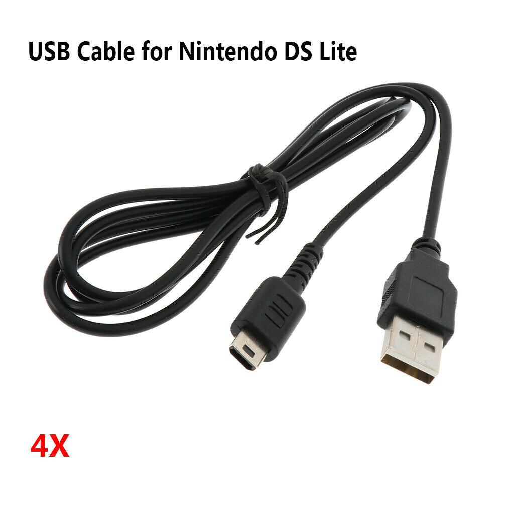 4x USB Charger Cable Lead Wire Fit for Nintendo DS Lite Handheld Consoles