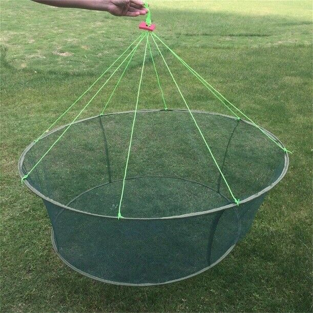 Foldable Crab Net Trap Cast Dip Cage Fishing Bait Fish Minnow Shrimp & Crawfish