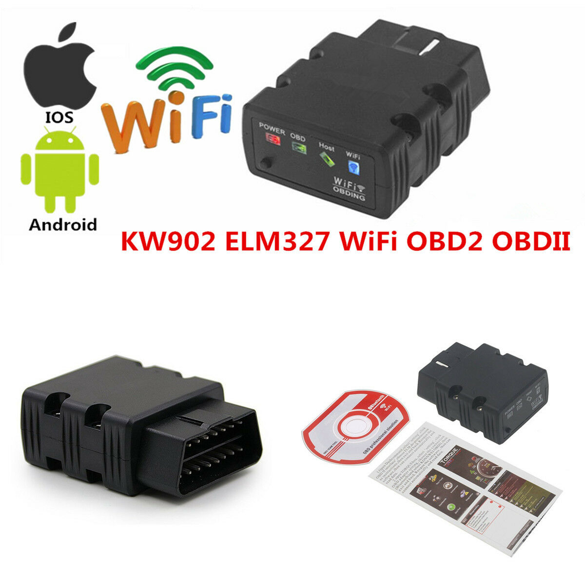ELM327 KW902 ODB2 OBDII WiFi Car Code Reader Diagnostic Scanner For iOS &Android
