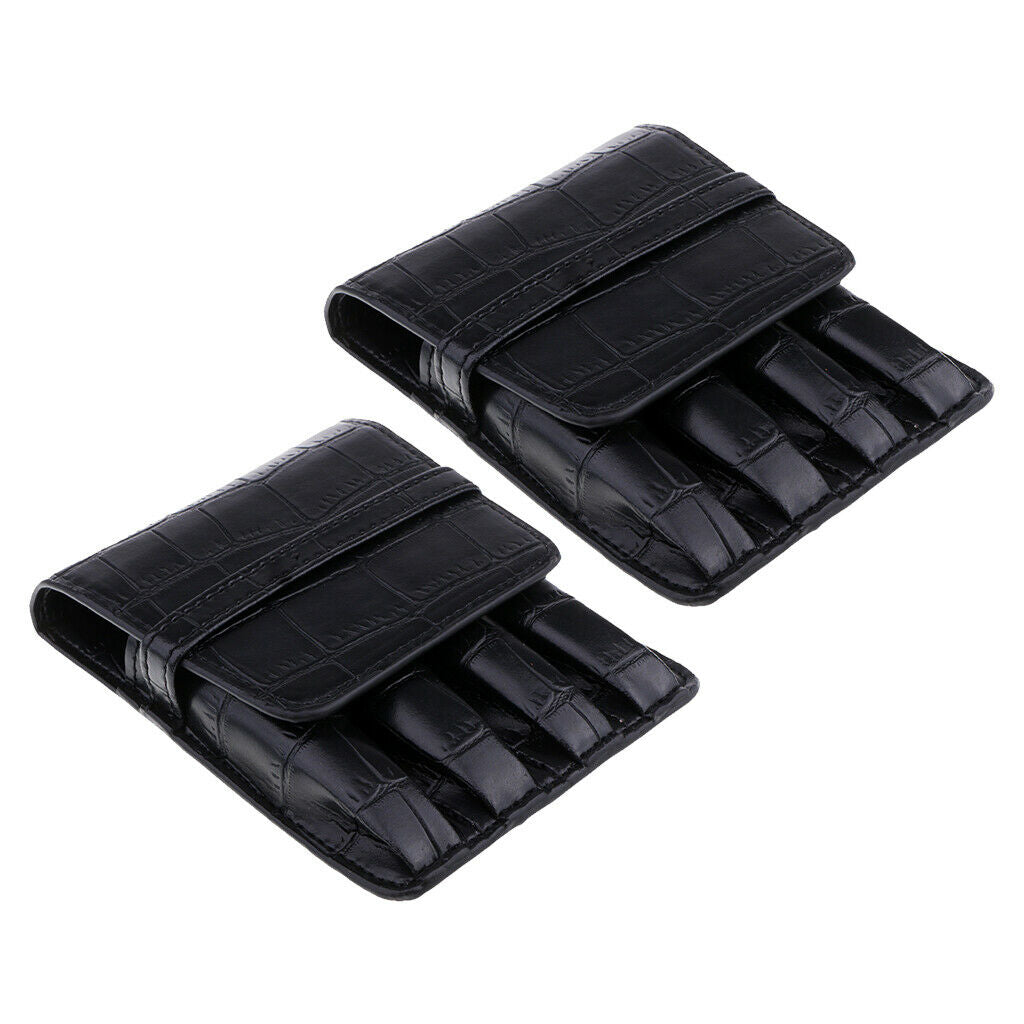 2 Pack Fountain Pen Leather Case Pouch Storage Bag Separate Slot Pen Case