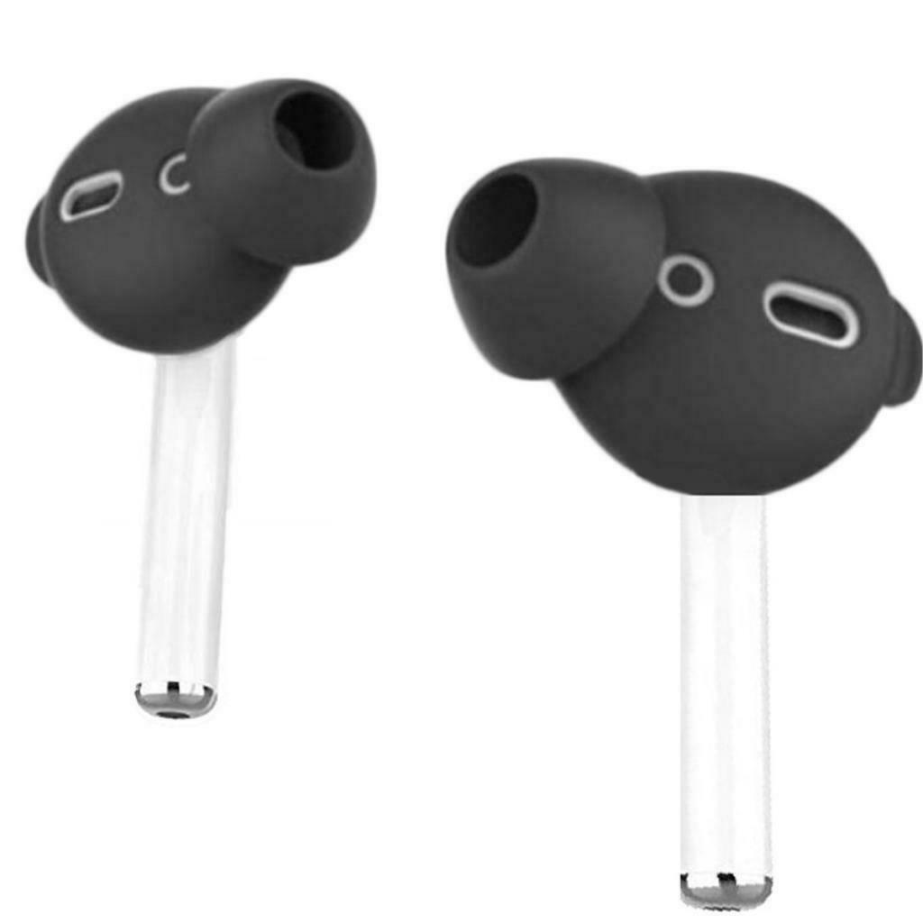 6-Pair Silicone Soft Inear Headset Cover Anti-slip for Airpods Black+White