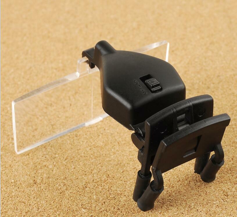 1.5X,2.5X,3.5X 3 Lens Clip-on Eye Glasses Magnifying Glass with LED Light