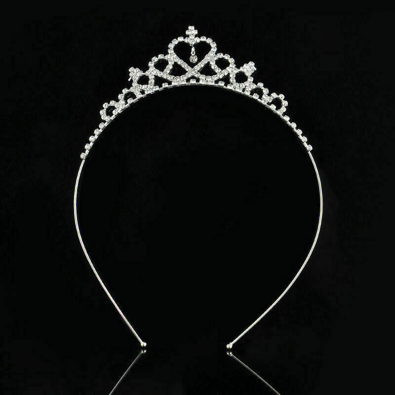 Girl Kids Bridal Bridemaid Princess Crystal bling Hair Crown Head band Tiara UK