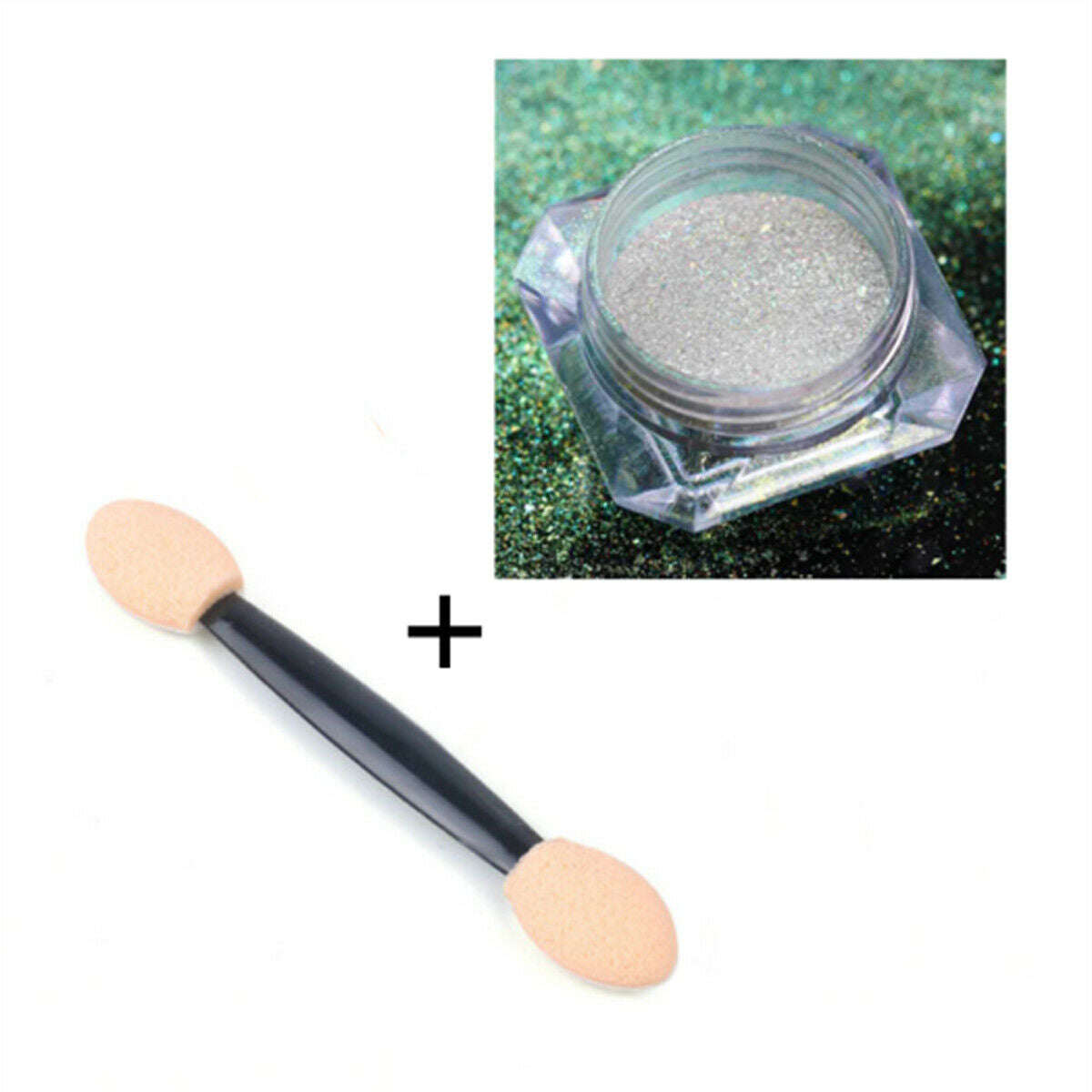 2PCS Color-Change Neon Aurora Mermaid Nail Glitter Powder Mirror Chrome Pigment