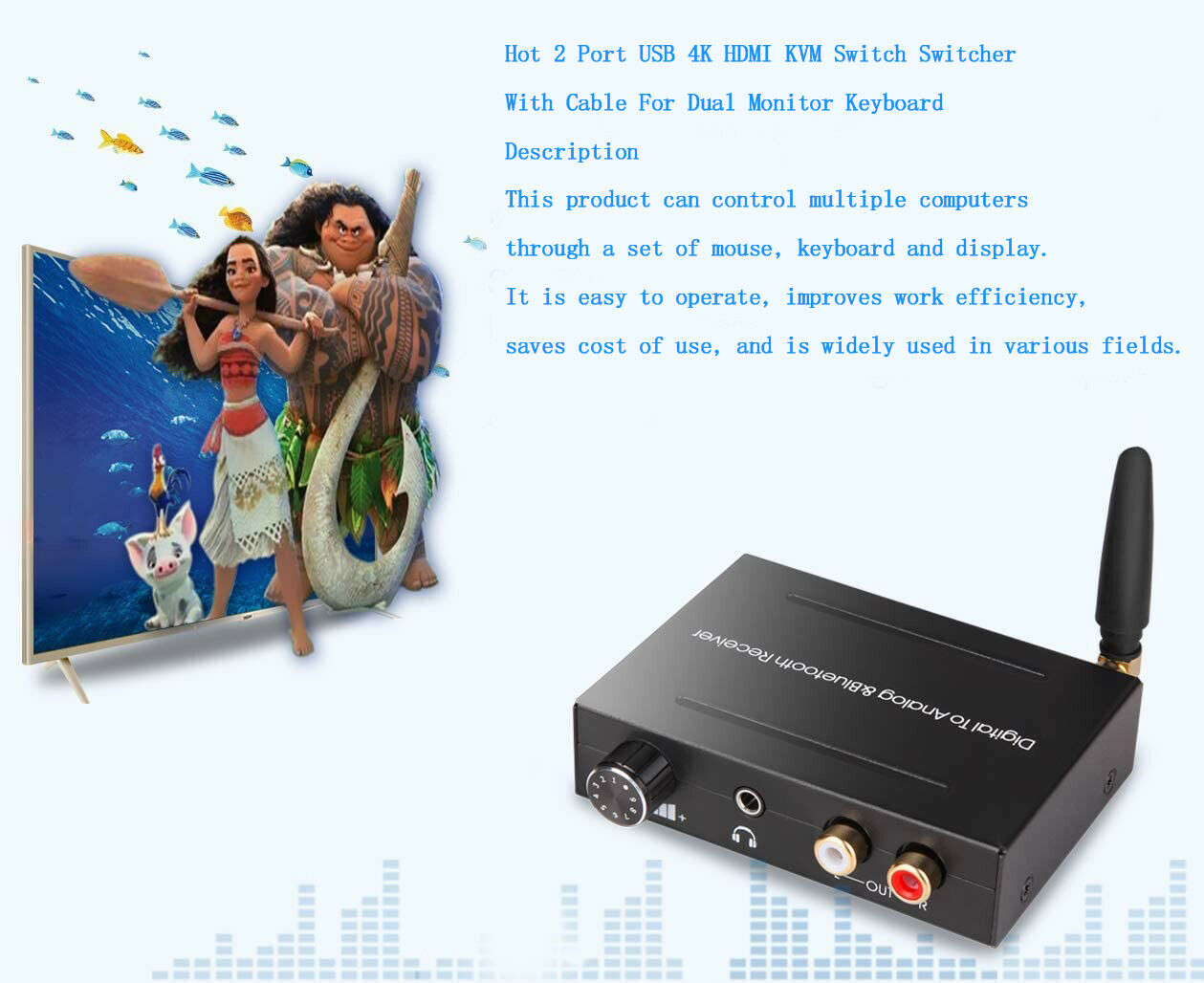 192KHZ DAC Audio Converter Digital Optical To Analog Bluetooth 5.0 Receiver