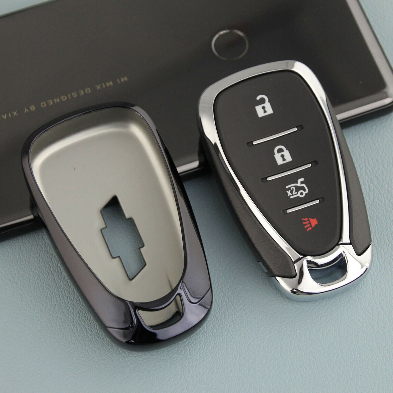 Black Smart Key Fob Cover Case For Chevy Malibu Cruze Trax Equinox Accessories