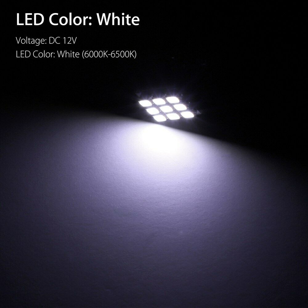 50 PCS Super White T10 Wedge 9-SMD Interior LED Light bulbs W5W 194 168 2825 158
