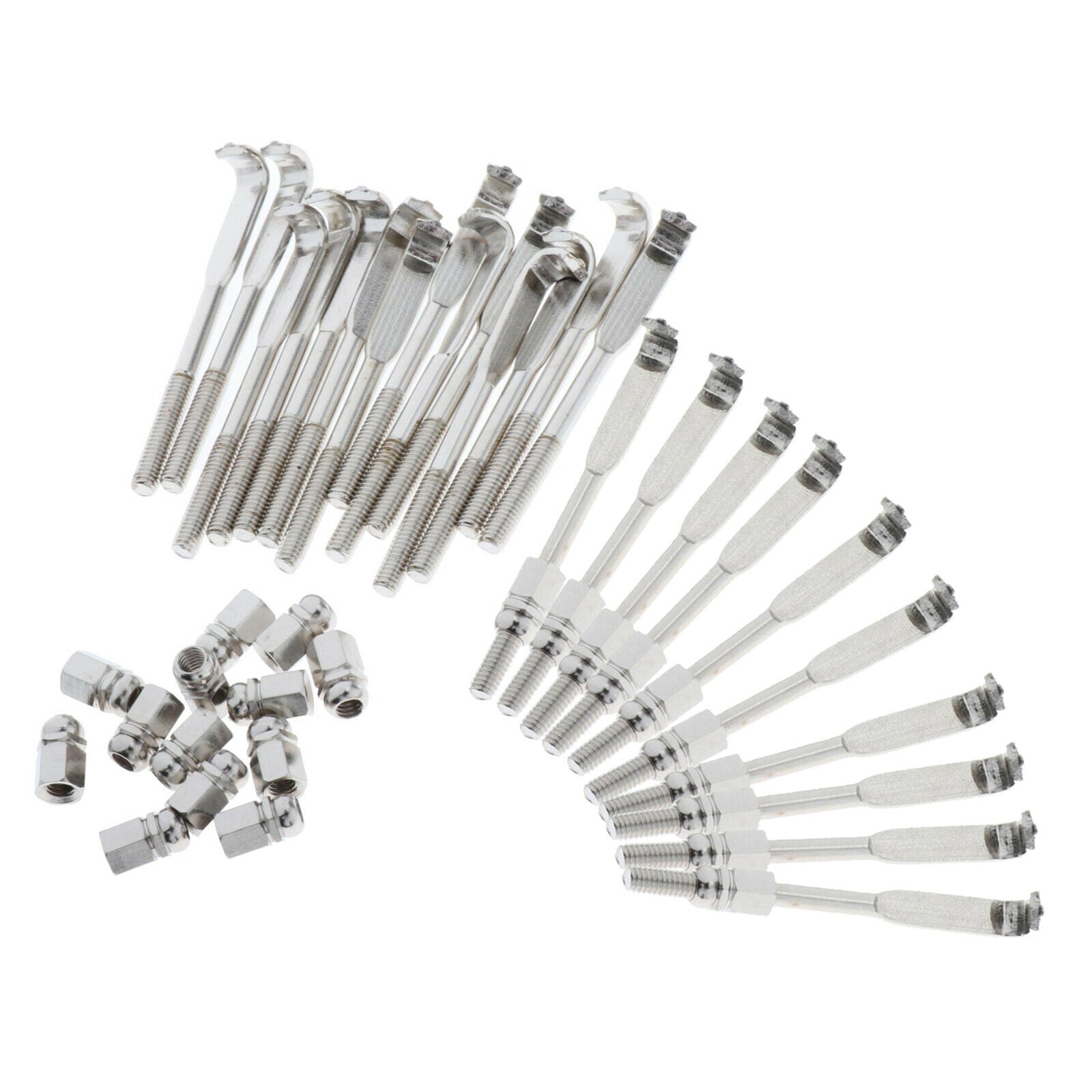 Set of 24 Pieces Chrome Plated Traditional Banjo Flat Thread Hooks Banjo