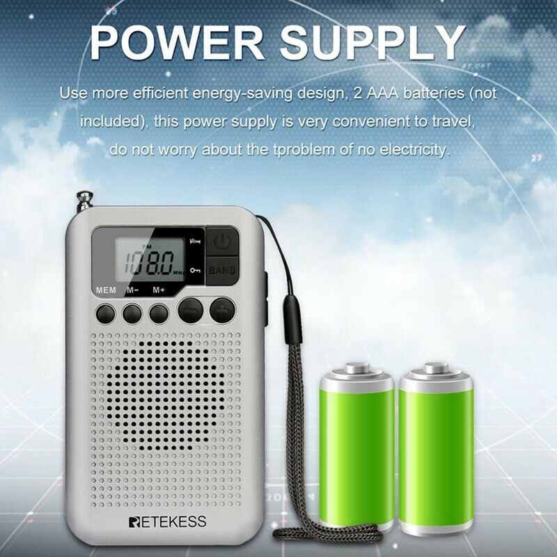 TR106 Portable FM AM Radio with LCD Display Digital Tuning Speaker Headphone Z9