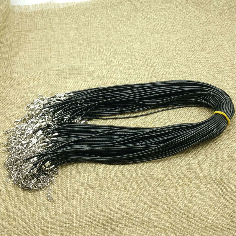 Wholesale 100pcs black PU wax rope leather rope
