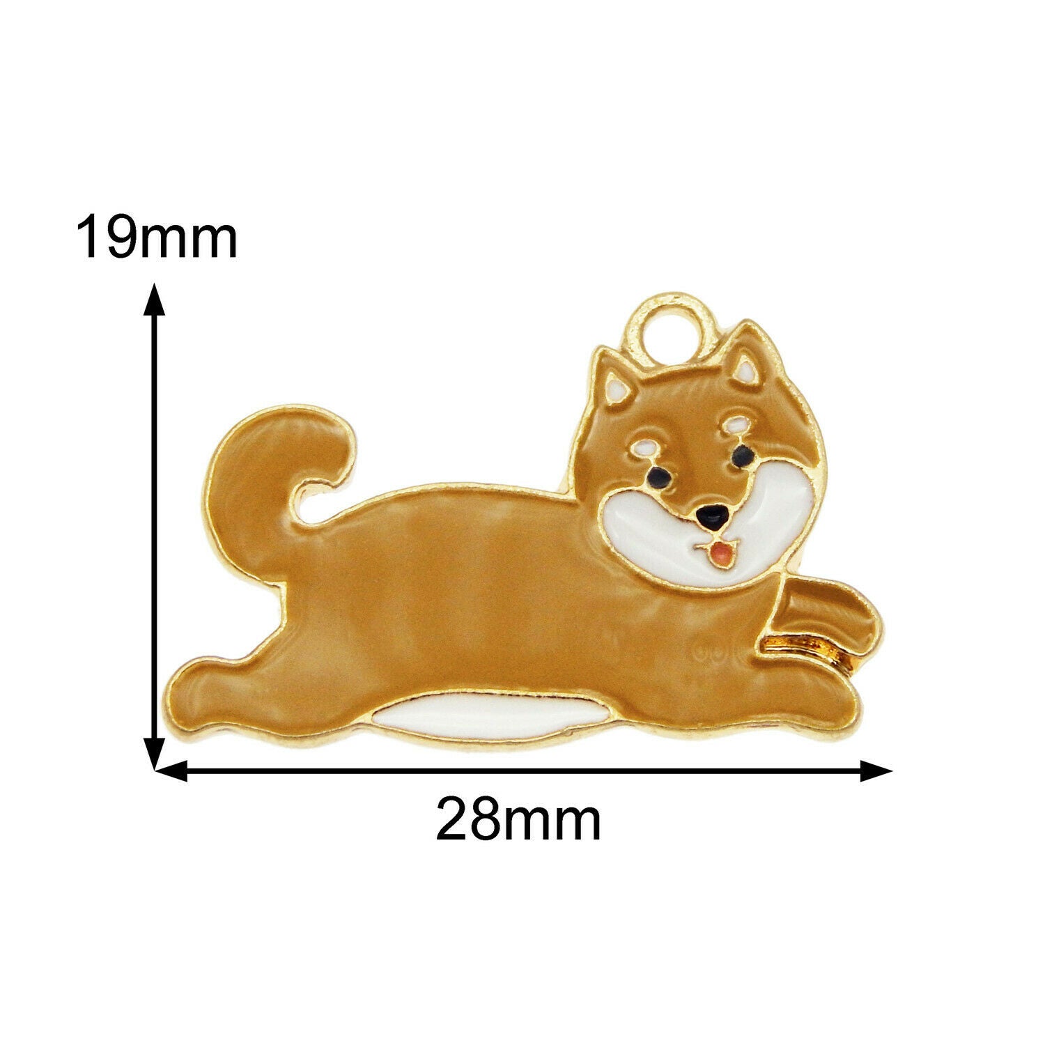 12PCS Colorful Enamel Pet Shiba Inu Dog Puppy Pendant Charms DIY Making Findings