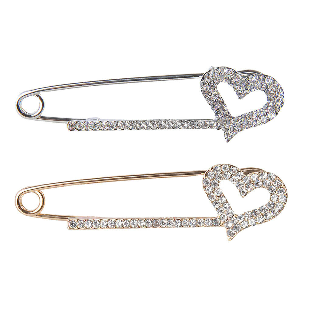 2 Pieces Jewelry Pins Brooch Pins with Crystal Rhinestone Collar