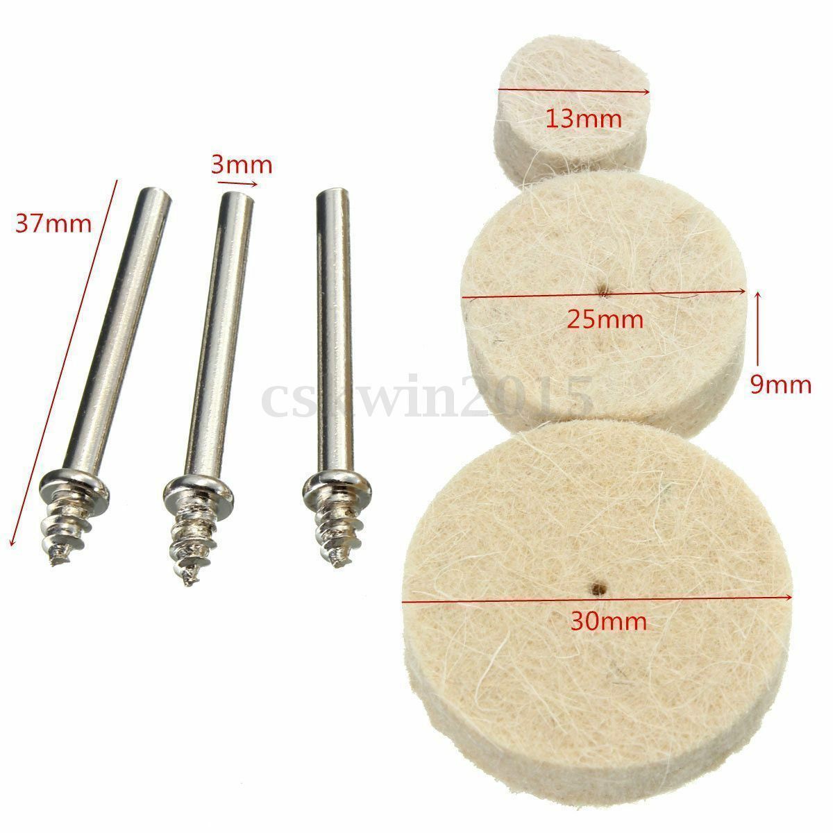 33pcs Laine Feutre Polissage De Rond Roue Outil + 3 Tige Fr Dremel Rotatif S70