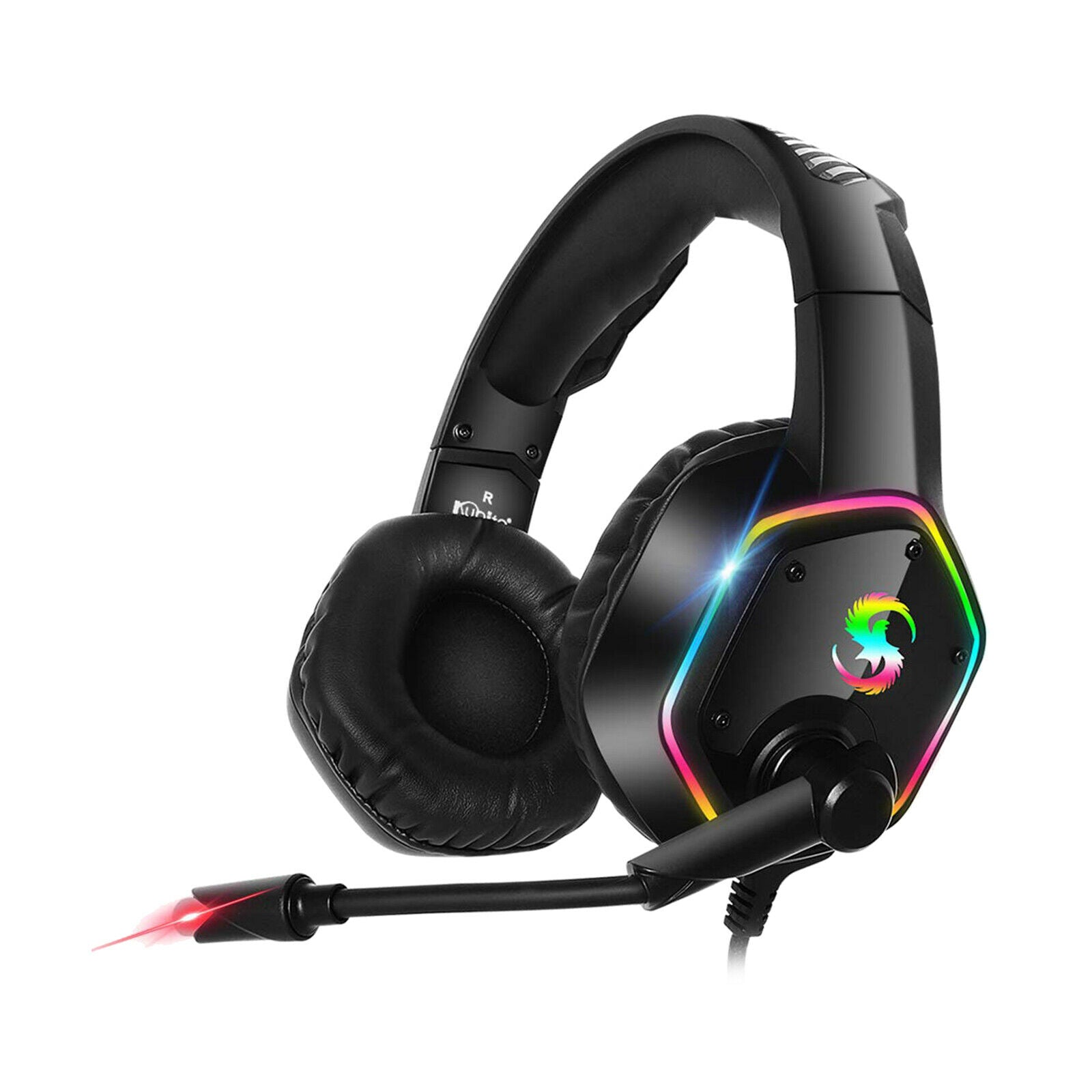 Premium LED Gaming Headsets 7.1 Channel 3.5mm/USB RGB 50mm Drive for PS4 PC