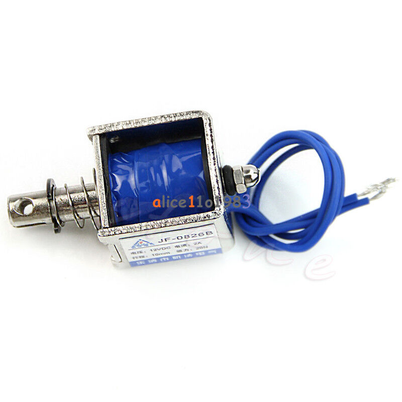 JF-0826B 12V/2A Reset 10mm 20N Push Pull Type Open Frame Solenoid Electromagnet