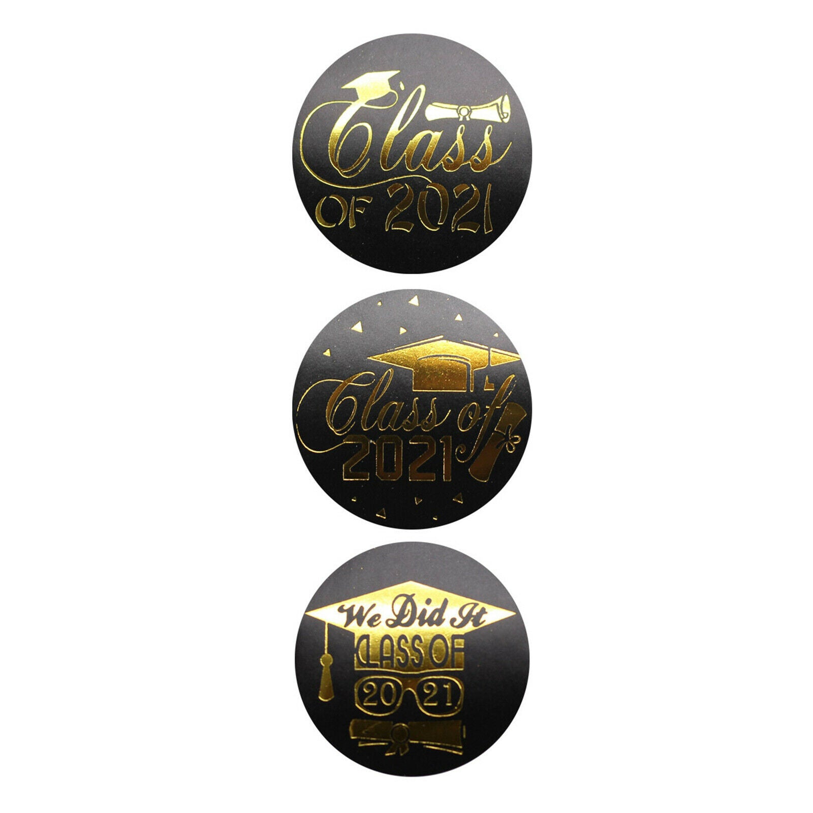 500 x 38mm Roll Graduation Stickers Academic Hat Labels