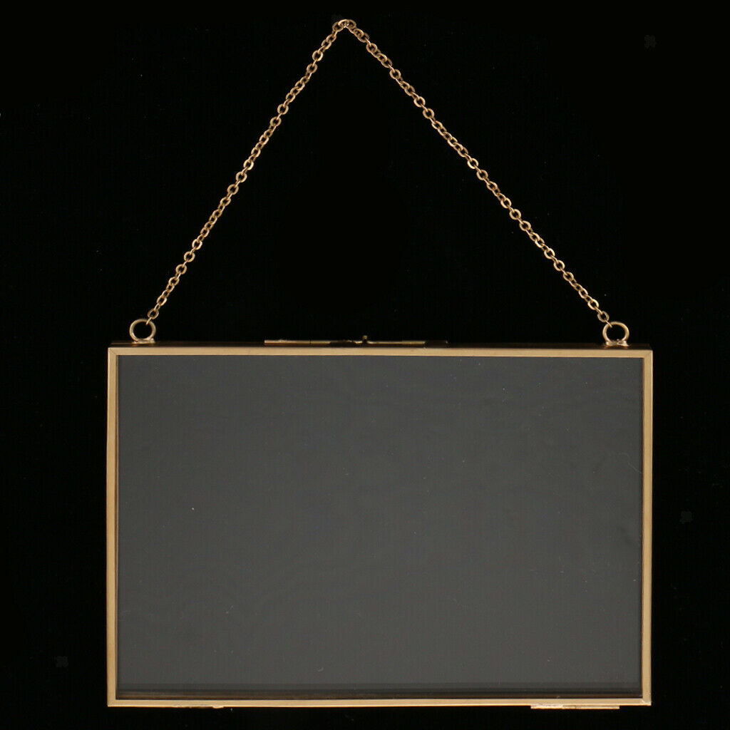 3x Wall-hanging Transparent Glass Hanging Frame Photo Frame f/ Home Ornament