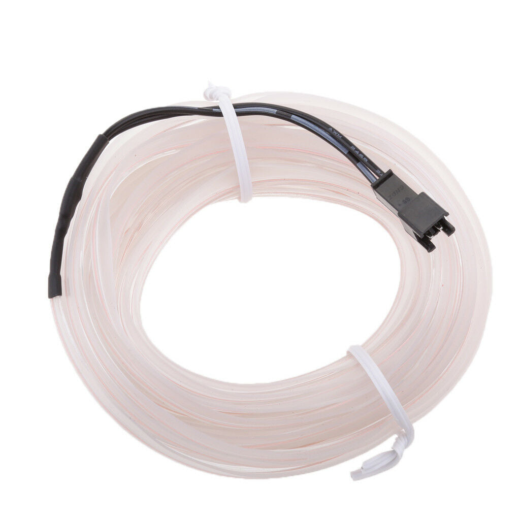 Car Party White Neon Cold Light EL Wire Strip and 12V Drive Inverter 5M