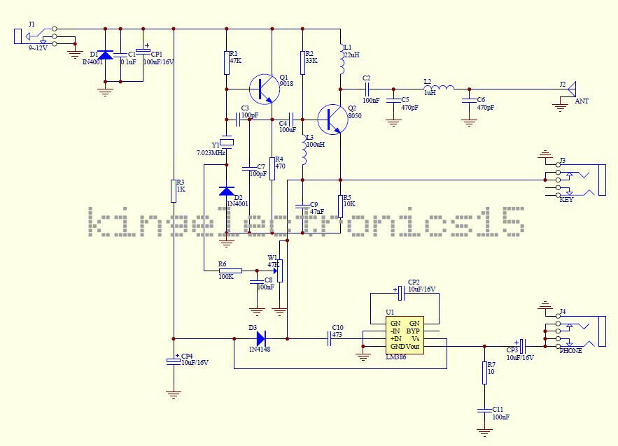 DIY KIT NEW Super PIXIE CW short wave transceiver with shell 7023KHZ