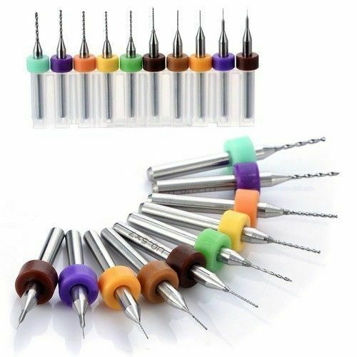 10Pc Micro Drill Bit Tool 0.1mm-1mm PCB  Print Engraving Mill Cutter