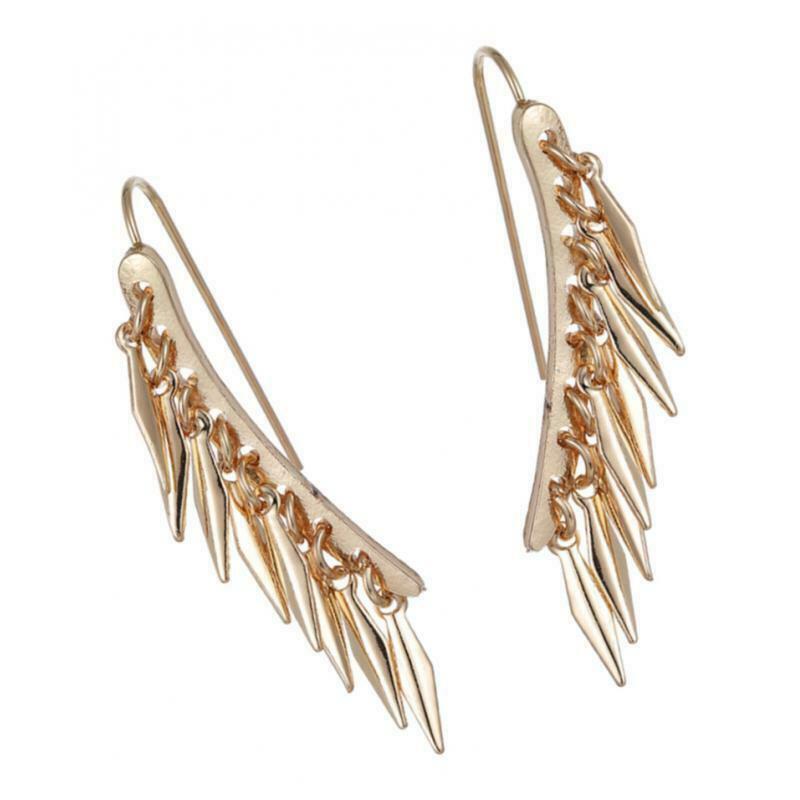 1 pair golden macrame tassel hook drop earring women fashion jewelry gifts